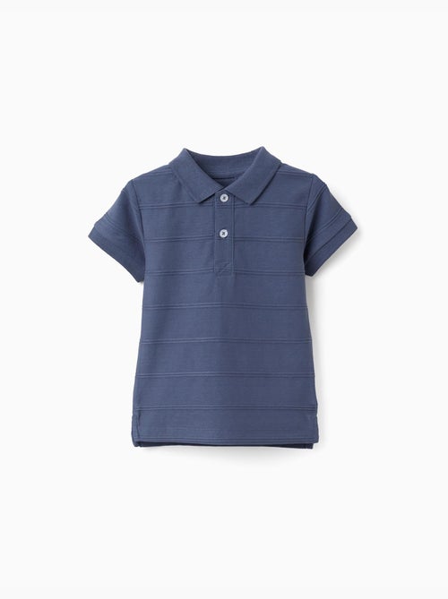Polo in cotone con linee in rilievo B&S - Kiabi