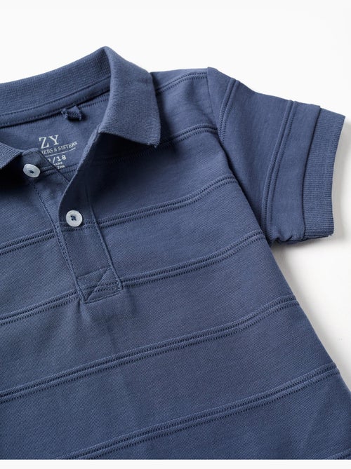 Polo in cotone con linee in rilievo B&S - Kiabi