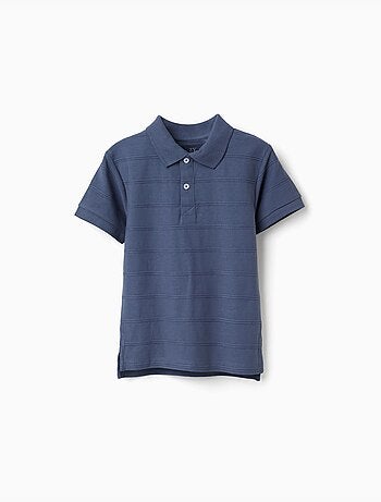 Polo in cotone con linee in rilievo B&S