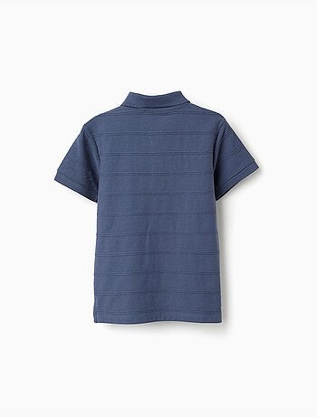 Polo in cotone con linee in rilievo B&S