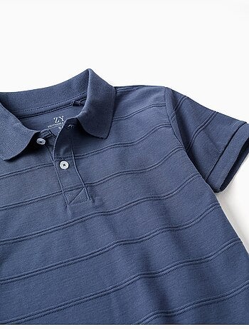 Polo in cotone con linee in rilievo B&S