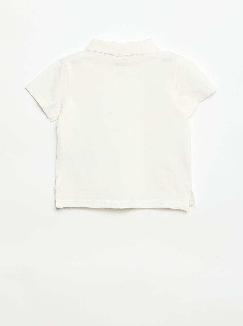 Polo in cotone piqué a maniche corte Bianco - Kiabi