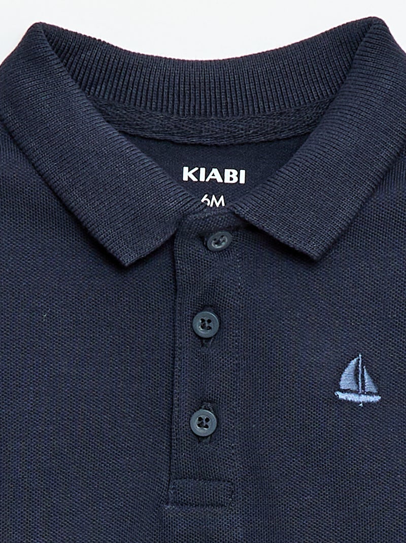 Polo in cotone piqué a maniche corte Blu - Kiabi