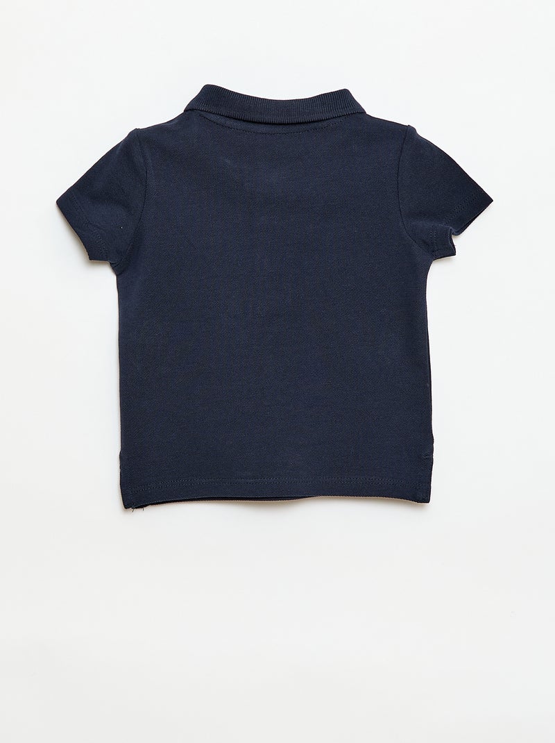Polo in cotone piqué a maniche corte Blu - Kiabi