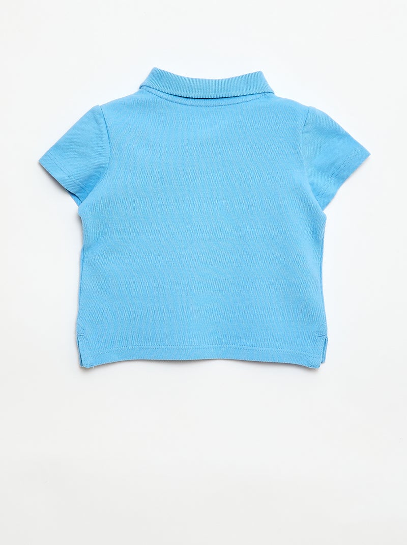 Polo in cotone piqué a maniche corte Blu - Kiabi