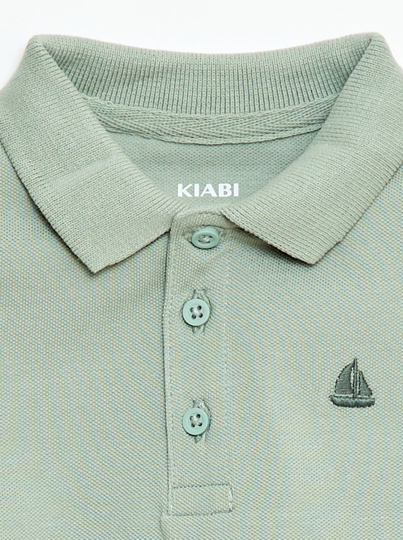 Polo in cotone piqué a maniche corte Verde - Kiabi