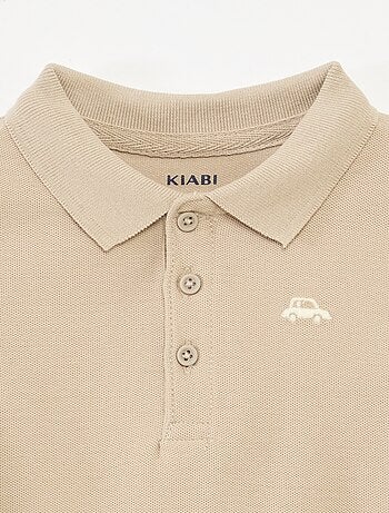 Polo in cotone piqué a maniche lunghe