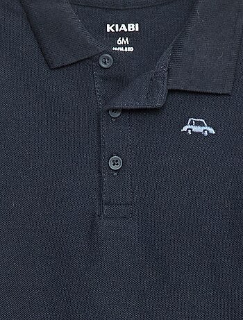 Polo in cotone piqué a maniche lunghe
