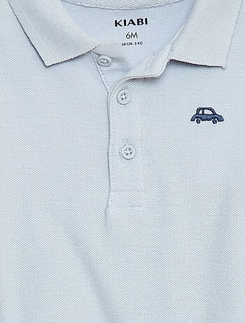 Polo in cotone piqué a maniche lunghe