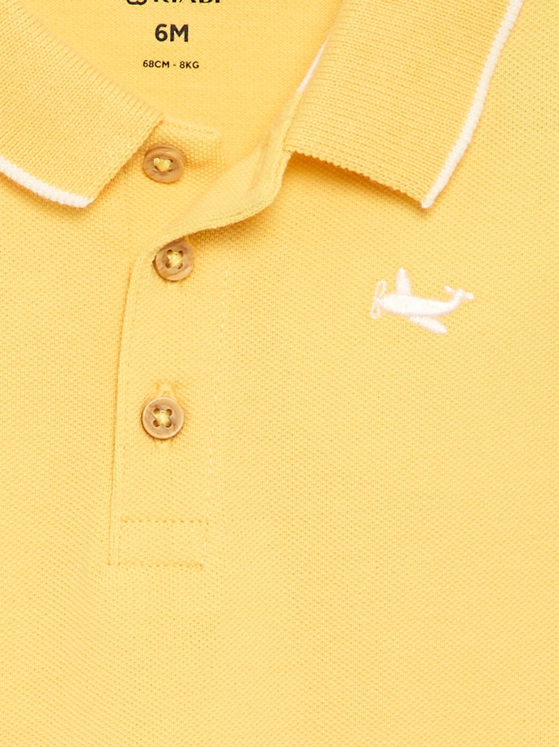 Polo in cotone piqué Giallo - Kiabi