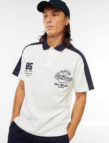 Polo in cotone stile squadra di baseball americana