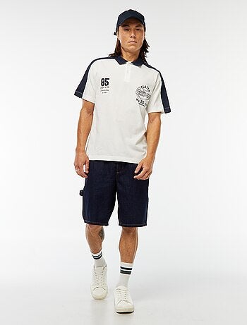 Polo in cotone stile squadra di baseball americana