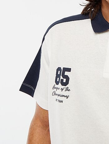Polo in cotone stile squadra di baseball americana
