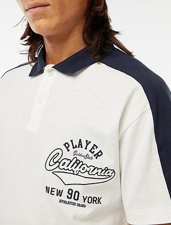 Polo in cotone stile squadra di baseball americana