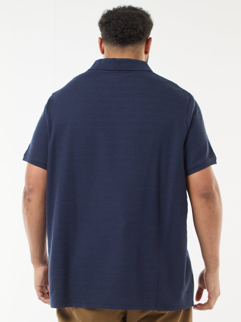 Polo in cotone stretch a maniche corte Blu - Kiabi