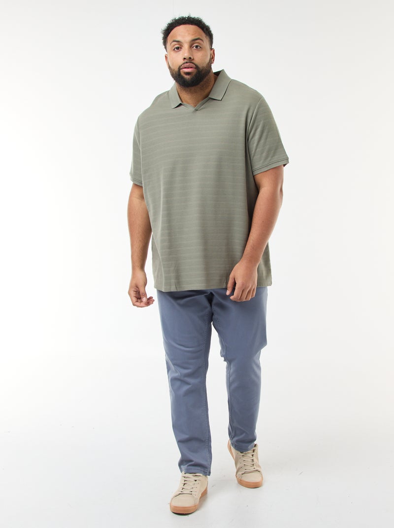 Polo in cotone stretch a maniche corte Verde - Kiabi