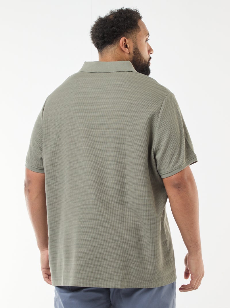 Polo in cotone stretch a maniche corte Verde - Kiabi