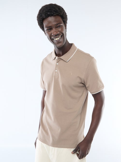 Polo in cotone tinta unita da uomo con colletto classico - Kiabi