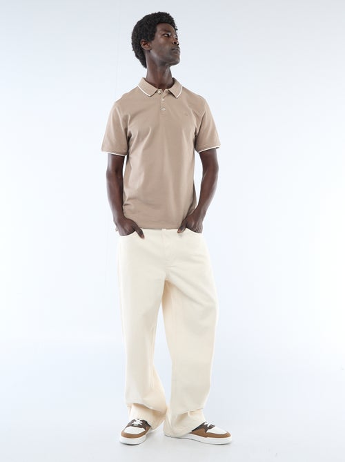 Polo in cotone tinta unita da uomo con colletto classico - Kiabi