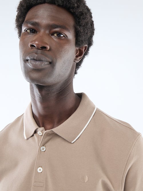 Polo in cotone tinta unita da uomo con colletto classico - Kiabi