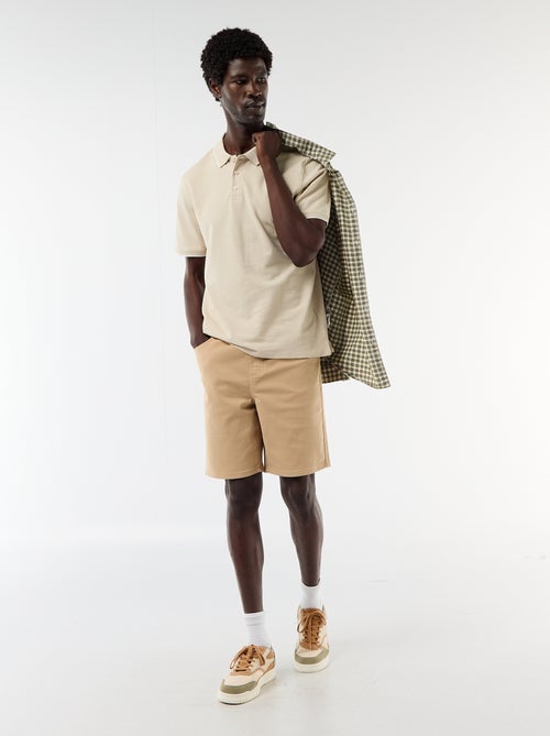 Polo in cotone tinta unita da uomo con colletto classico - Kiabi