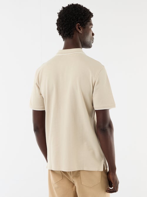 Polo in cotone tinta unita da uomo con colletto classico - Kiabi