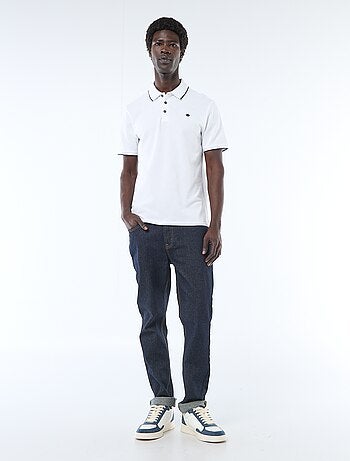 Polo in cotone tinta unita da uomo con colletto classico