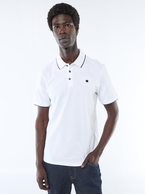 Polo in cotone tinta unita da uomo con colletto classico - Kiabi