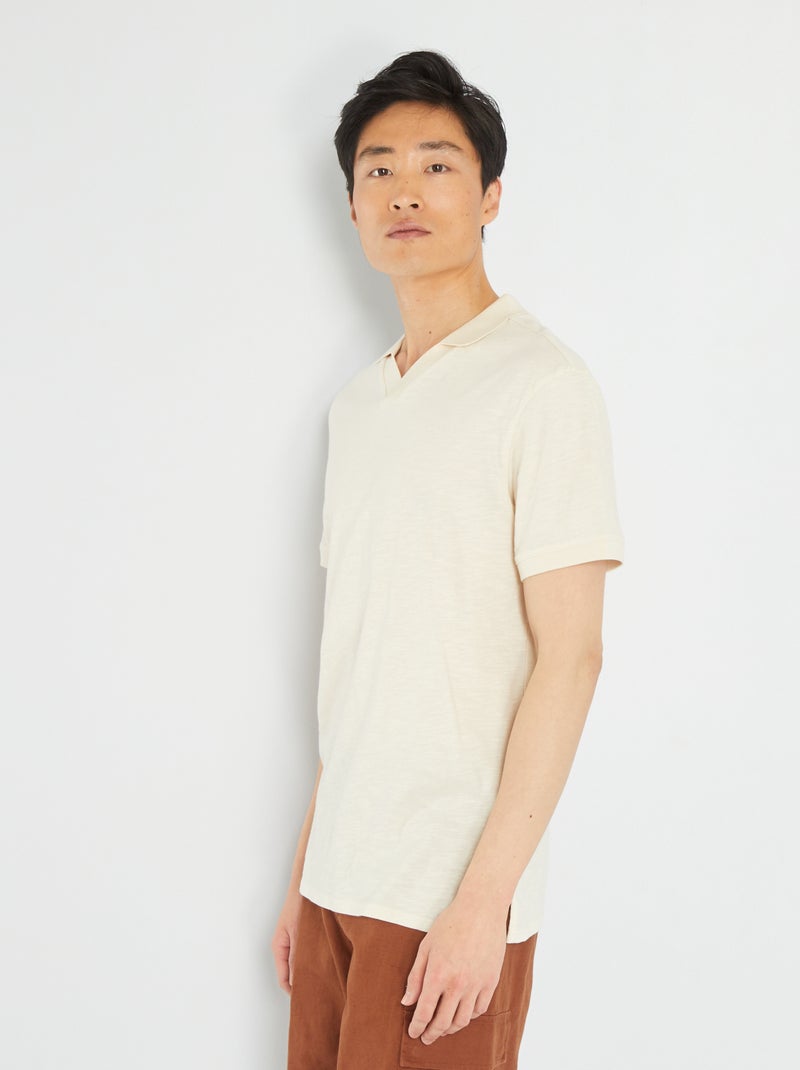Polo in jersey a maniche corte BEIGE - Kiabi