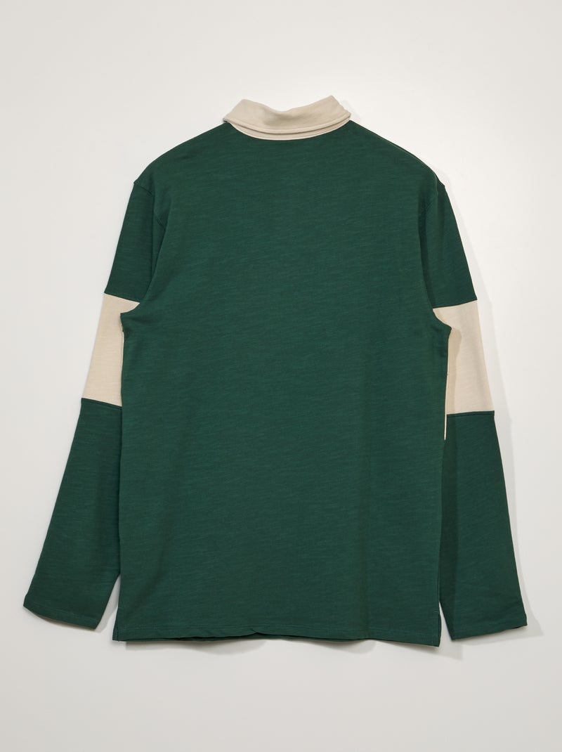 Polo in jersey a maniche lunghe +190 cm Verde - Kiabi