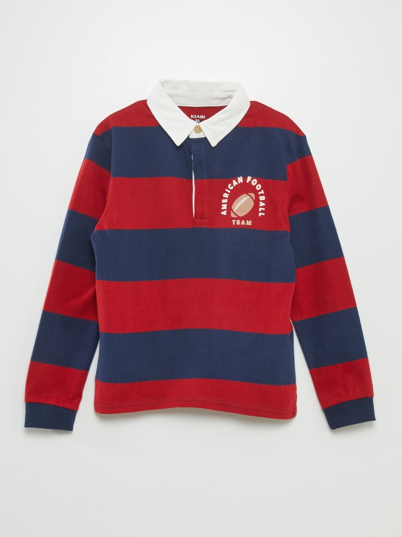 Polo in jersey a maniche lunghe ROSSO - Kiabi