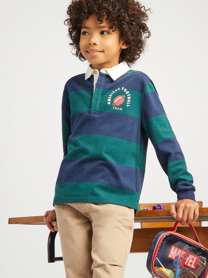 Polo in jersey a maniche lunghe VERDE - Kiabi