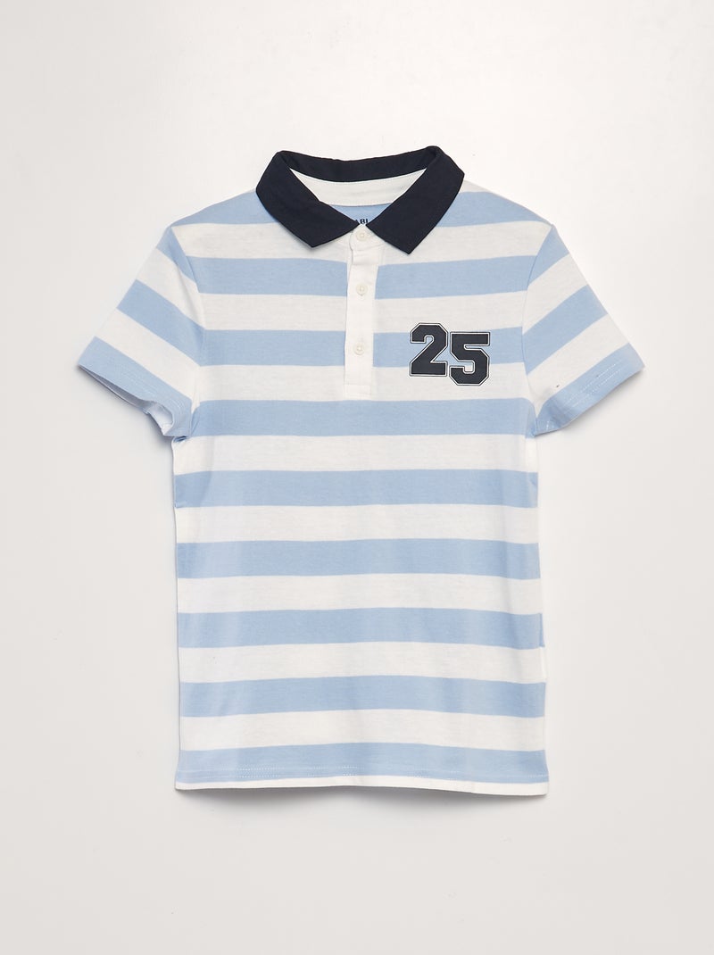 Polo in jersey a righe BLU - Kiabi