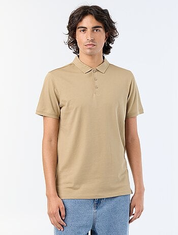 Polo in jersey con colletto abbottonato