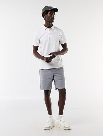 Polo in jersey con colletto abbottonato