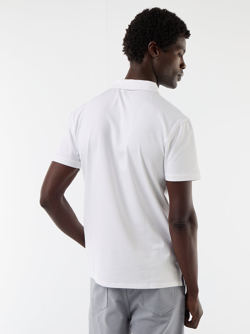 Polo in jersey con colletto abbottonato Bianco - Kiabi
