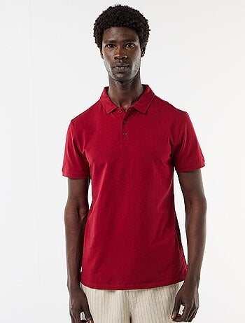 Polo in jersey con colletto abbottonato