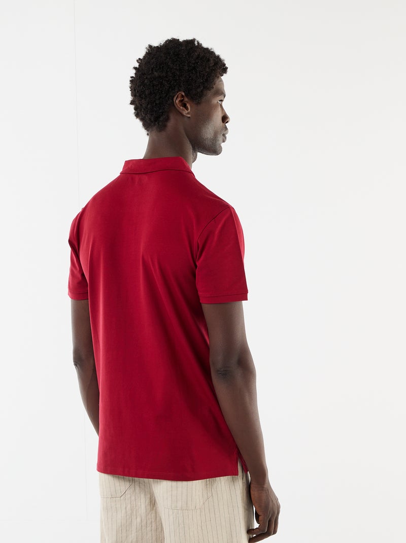 Polo in jersey con colletto abbottonato Rosso - Kiabi