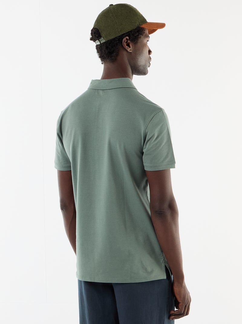 Polo in jersey con colletto abbottonato Verde - Kiabi
