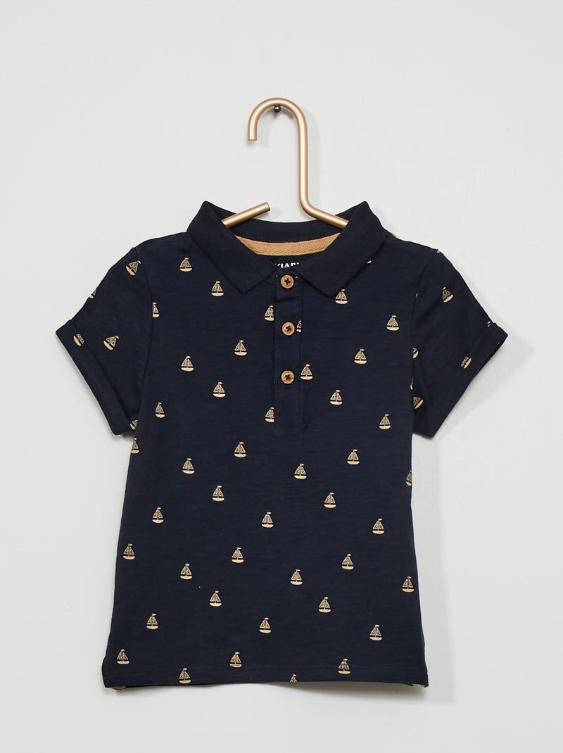 Polo in jersey con motivo BLU - Kiabi