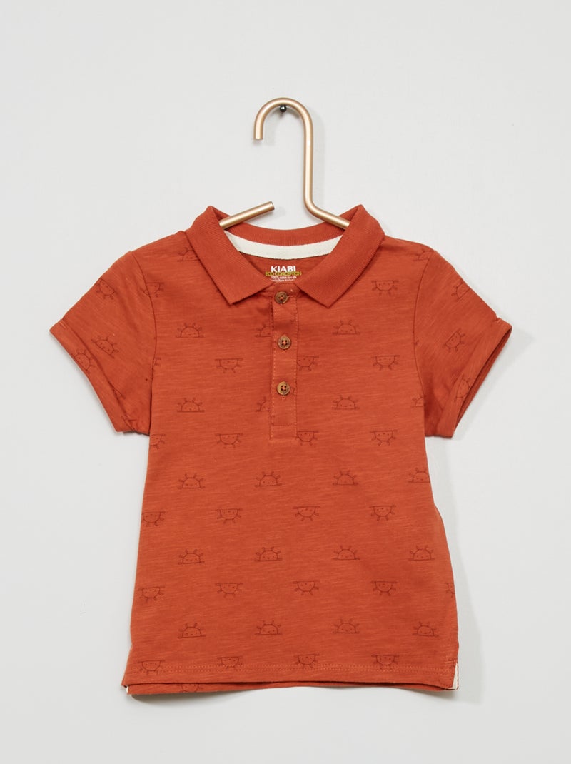 Polo in jersey con motivo ROSSO - Kiabi