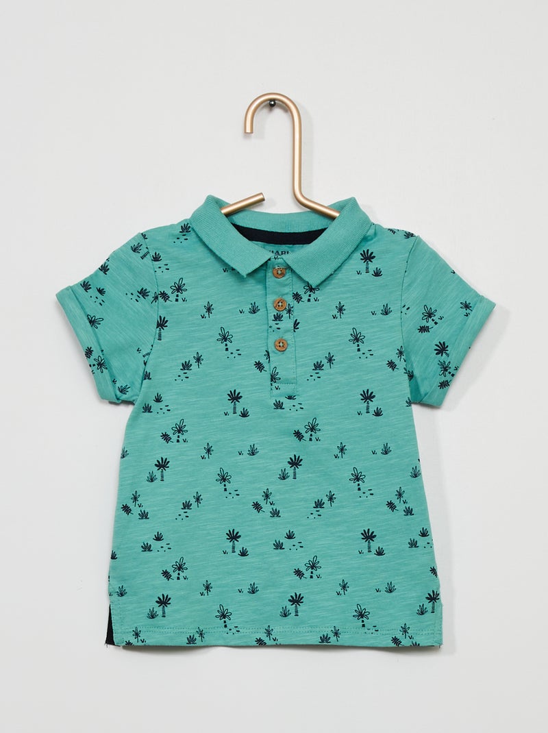 Polo in jersey con motivo VERDE - Kiabi