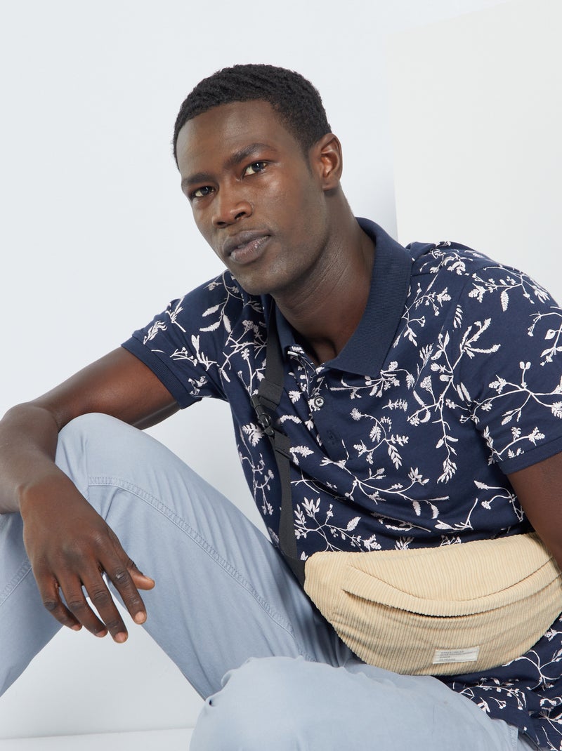 Polo in jersey con stampa blu navy - Kiabi