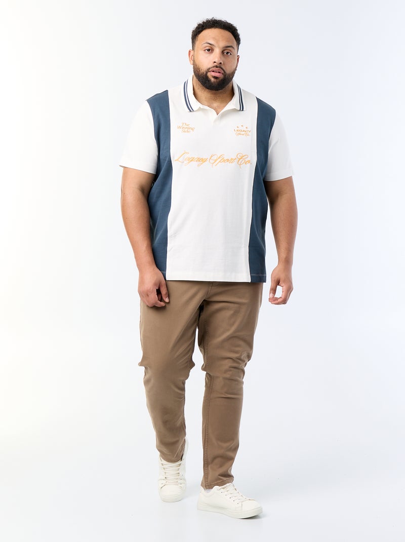 Polo in jersey stampato Beige - Kiabi