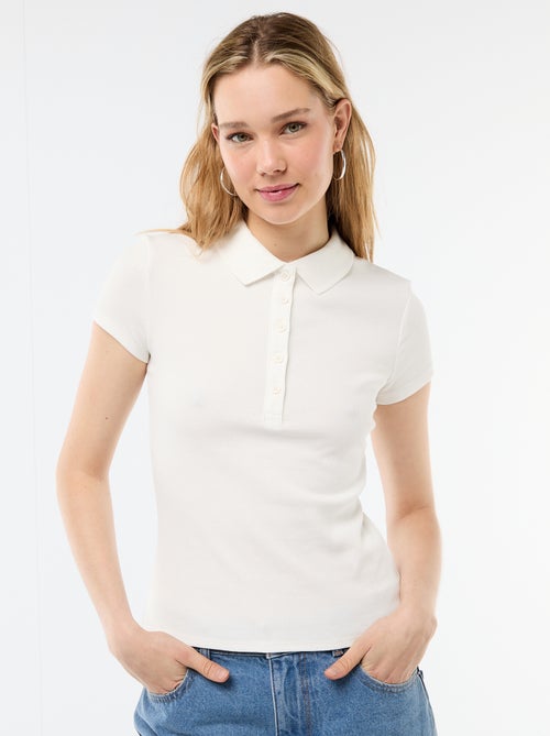 Polo in maglia a costine con maniche corte - Kiabi