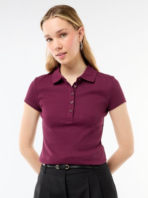 Polo in maglia a costine con maniche corte - Kiabi