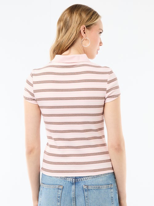 Polo in maglia a costine con maniche corte - Kiabi