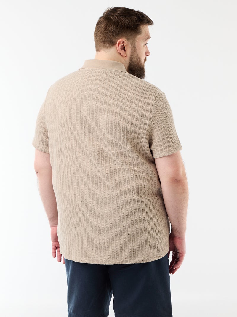Polo in maglia a maniche corte Beige - Kiabi
