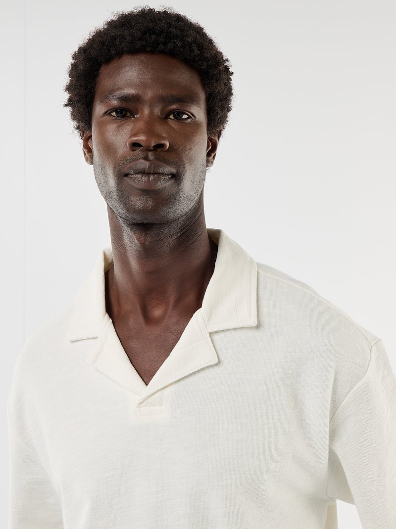 Polo in maglia a maniche corte Bianco - Kiabi