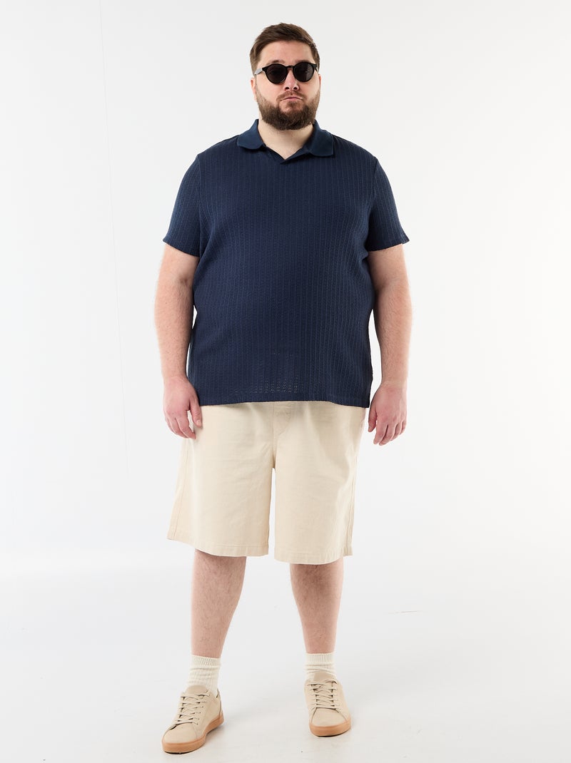 Polo in maglia a maniche corte Blu - Kiabi